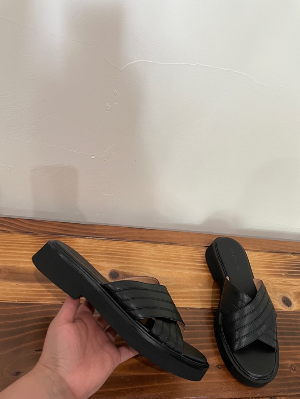 Madewell The Alina Platform Sandal In True Black Size 9 New! - Picture 5 of 12
